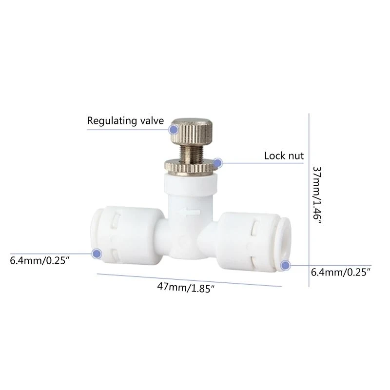 A2UD 1/4 "การไหลของน้ำในท่อปรับสำหรับอุปกรณ์เสริมท่อวาล์วอุปกรณ์ซ่อมแซมอุปกรณ์เสริมอุปกรณ์เสริมอุปกรณ์เสริม purifi