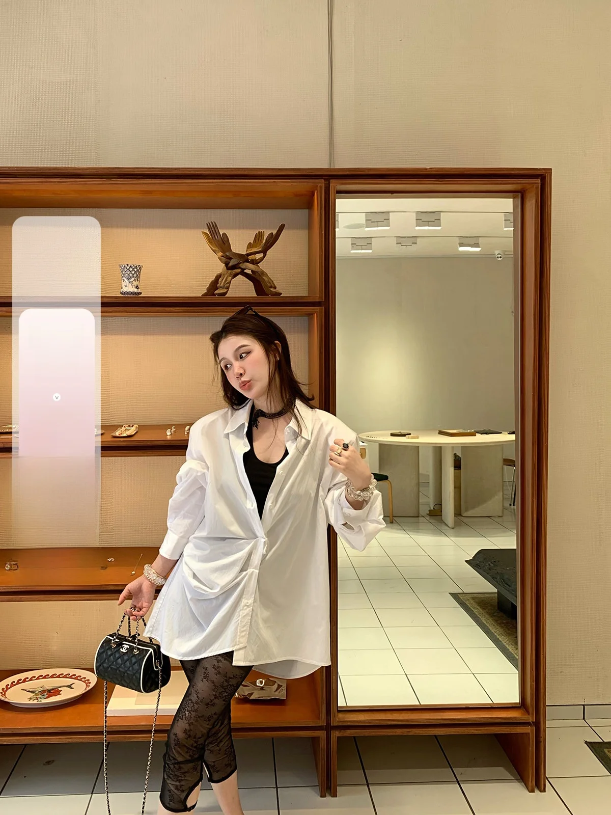 

Folded irt Women's Long Sve Lightweight Casual Top IUIU AJing Home New Summer 2025 Simple Sle Cotton 00%