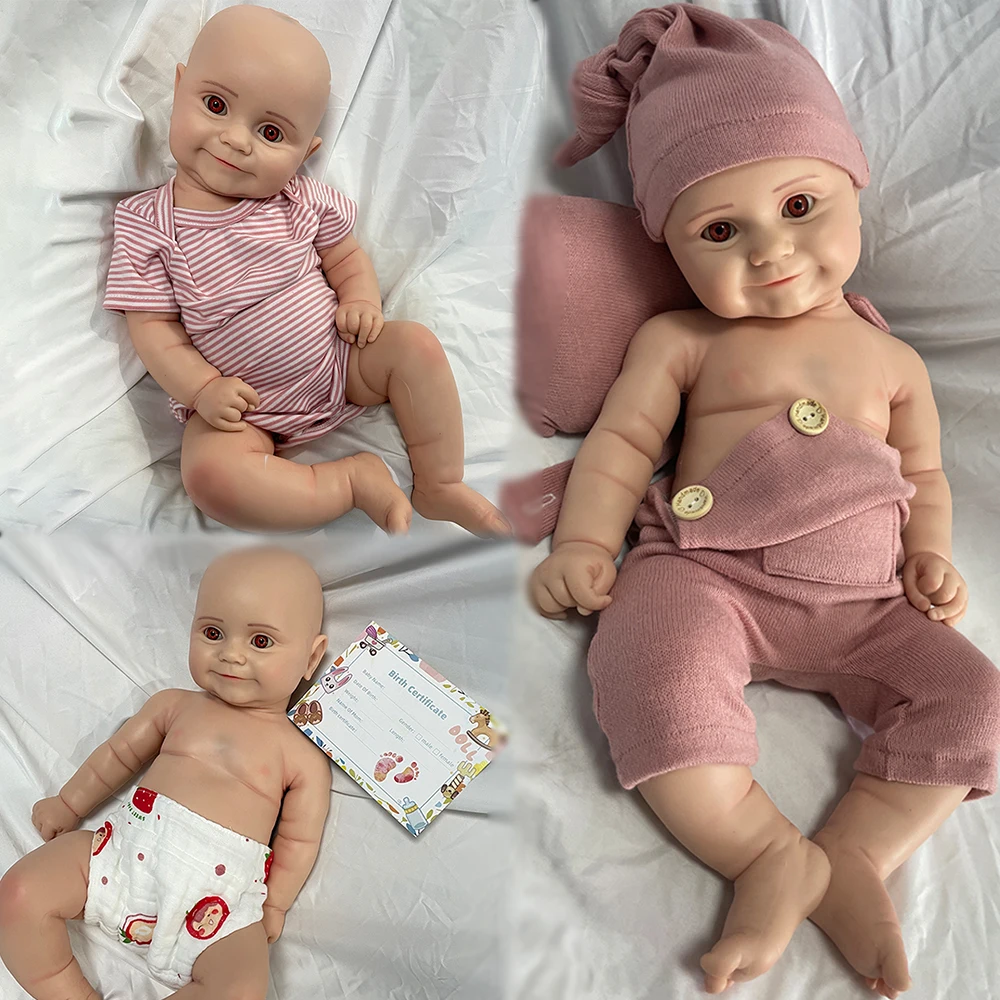 

20Inch Whole Silicone Reborn Cuddle Baby Girl 8.7lb Weighted Lifelike Handmade Artist Newborn Waterproof Doll Collector Toys