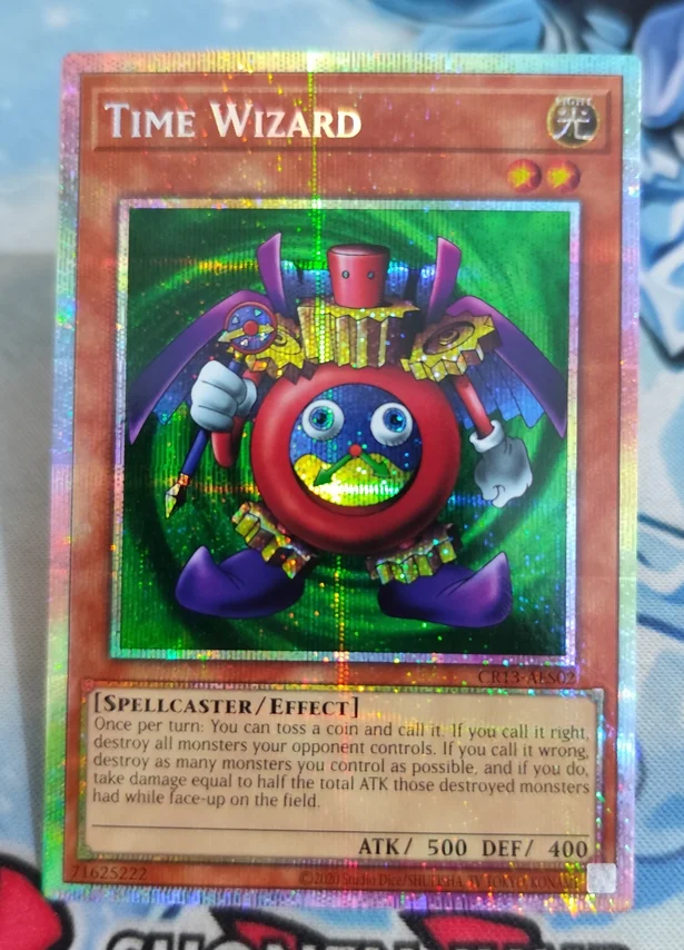 Yugioh KONAMI Duel Monsters CR13-AES02 Time Wizard Prismatic Secret Asian English Collection Mint Card