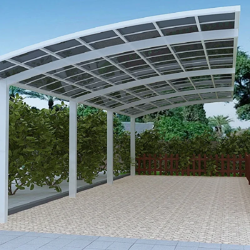 Hot Sales Double Car Garage Used for Garden Aluminium Frame Polycarbonate Anti UV Roof Carport for Wholesale