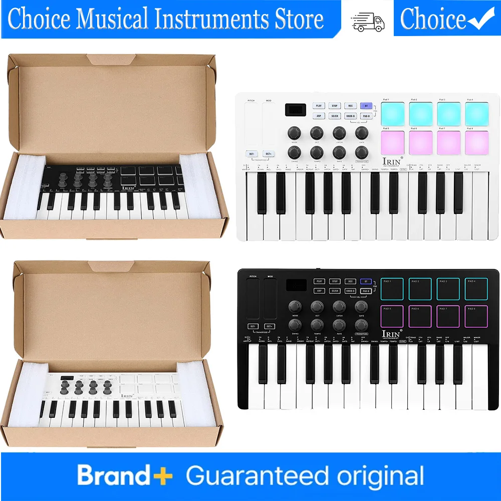 

Беспроводной MIDI-контроллер IRIN с 25 чувствительными к касанию клавишами и пэдами, сенсорными слайдерами и поддержкой нескольких платформ