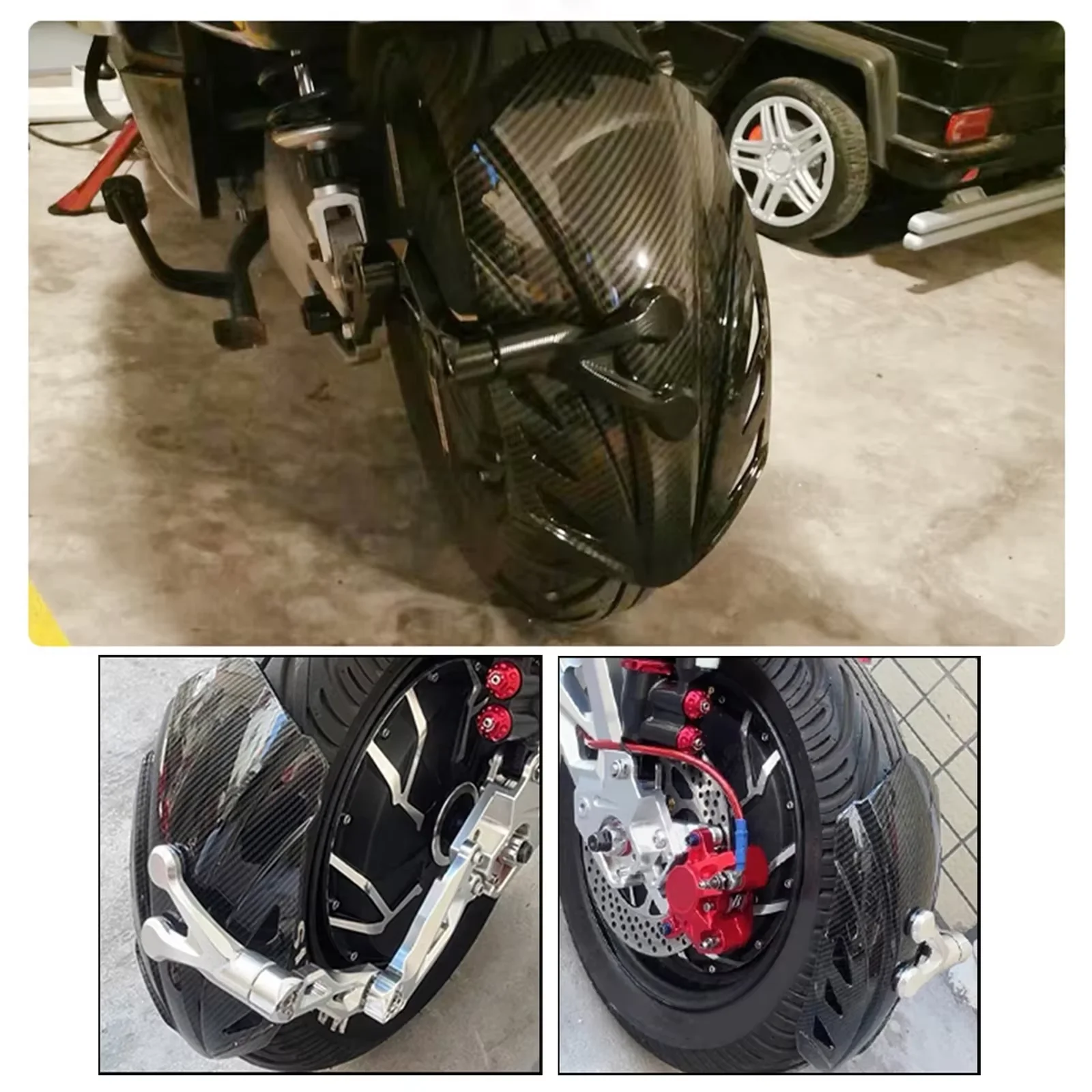 Universal Motorcycle & Electric Bicycle Rear Fender Bracket: 10" Tire Compatible, 360° Rotatable & Adjustable Aluminum Wing