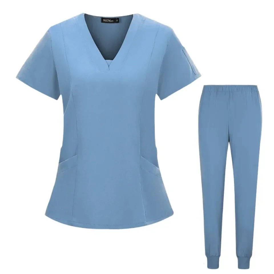 Nueva moda, conjunto de traje para lavado de manos verde fluorescente, uniformes quirúrgicos pediátricos para hombres y mujeres, uniforme de médico y enfermera de Hospital, ropa de trabajo