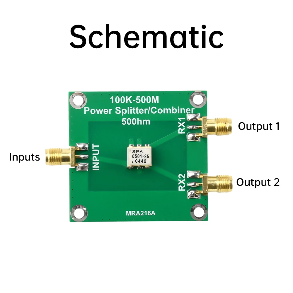 100KHz - 500MHz Passive Power Divider 1 to 2 Impedance 50 ohm Combiner Slater Suitable For Various Application Scenarios