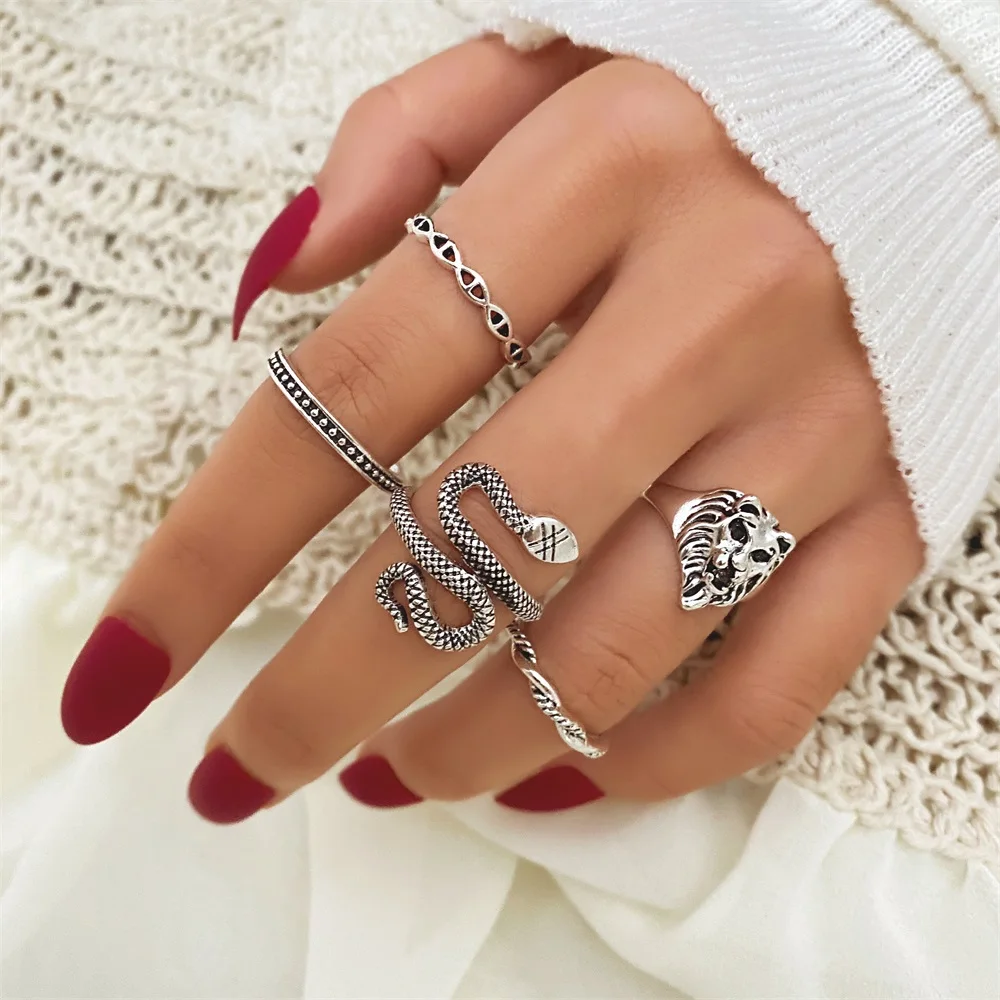 مجموعة خواتم مفصل ميدي بوهو العصرية من IFME 48 طراز للنساء خواتم بأصبع هندسية كريستالية مجوهرات بوهيمية عصرية #3