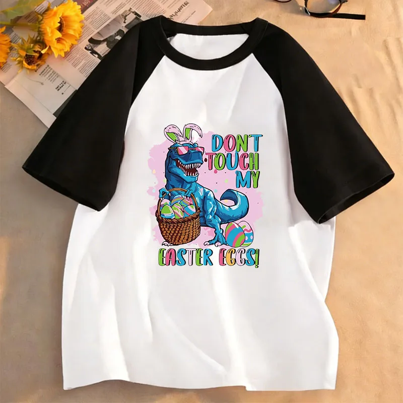 Fashion Dinosaur Cute Printed T-Shirt T Shirt Girls' Summer Spring Manga Short Sleeve Tops T-Shirts Cute Girls Clothing