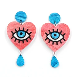 1pair Top fashion CN Drop heart eye TRENDY Acrylic earrings Jewelry for women