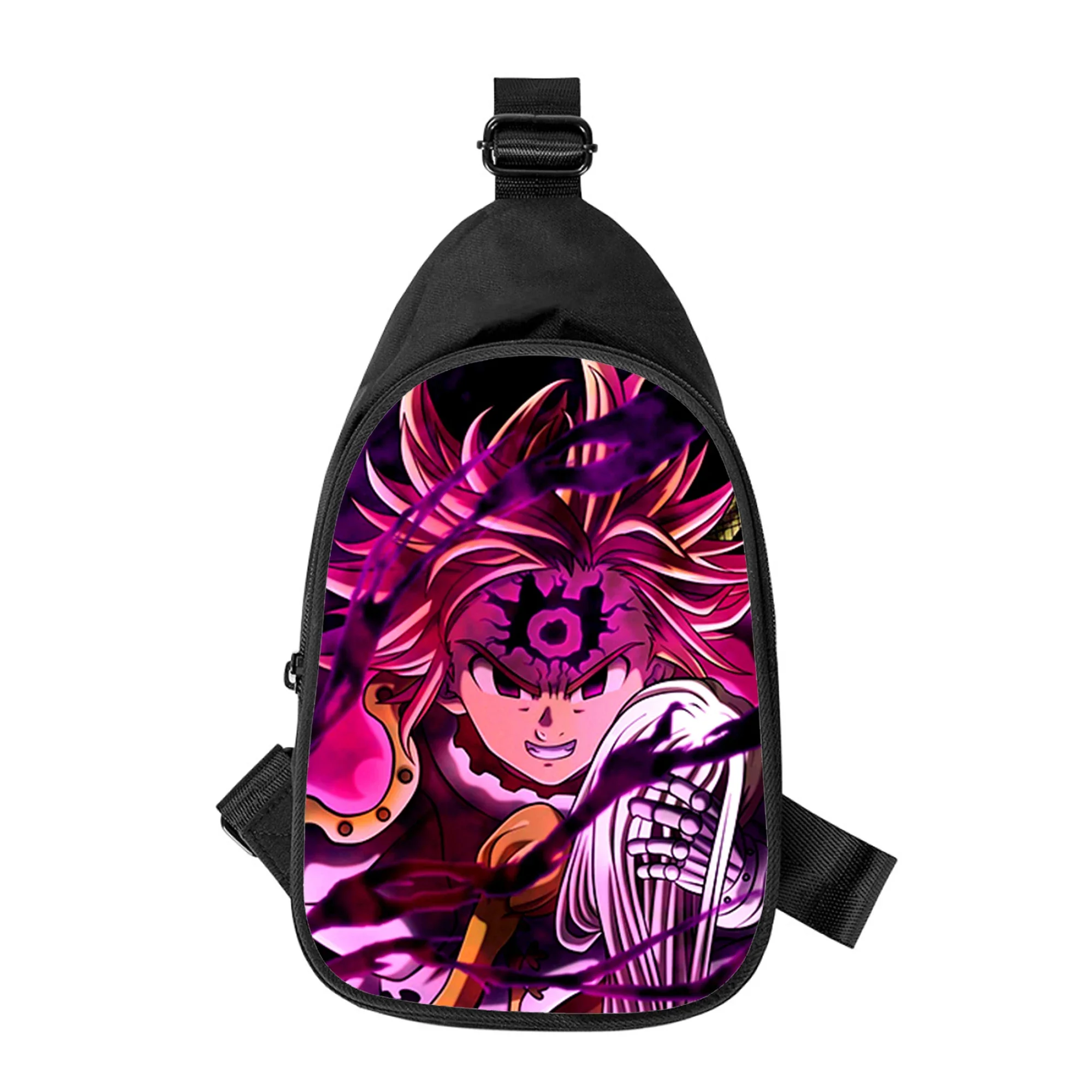 The Seven Deadly Sins-Bolso de pecho cruzado con estampado 3D para hombre y mujer, bolso de hombro cruzado diagonalmente, paquete de cintura escolar para marido, paquete de pecho para hombre