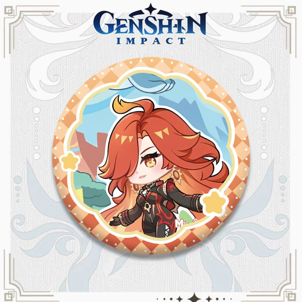 58MM Game Genshin Impact Furina Venti Beelzebul Brooch Badge Gifts Pendant Halloween view 6