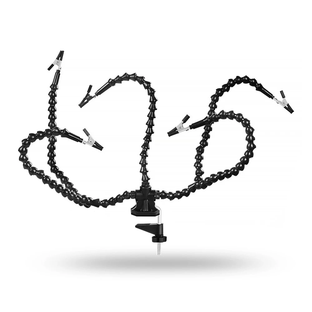 

Bench Vise Table Clamp with Flexible Arms Soldeirng Iron Holder For Electronics Repair Tools Jewelry Art Craft DIY Fixture