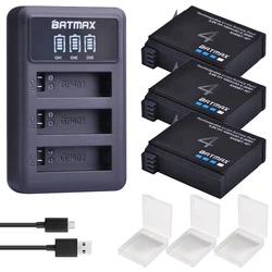 Batmax Battery For Gopro 4 AHDBT-401 1680mAh Bateria with LED USB 3Slots Charger for GoPro 4 HD Hero 4 Sports Action Camera