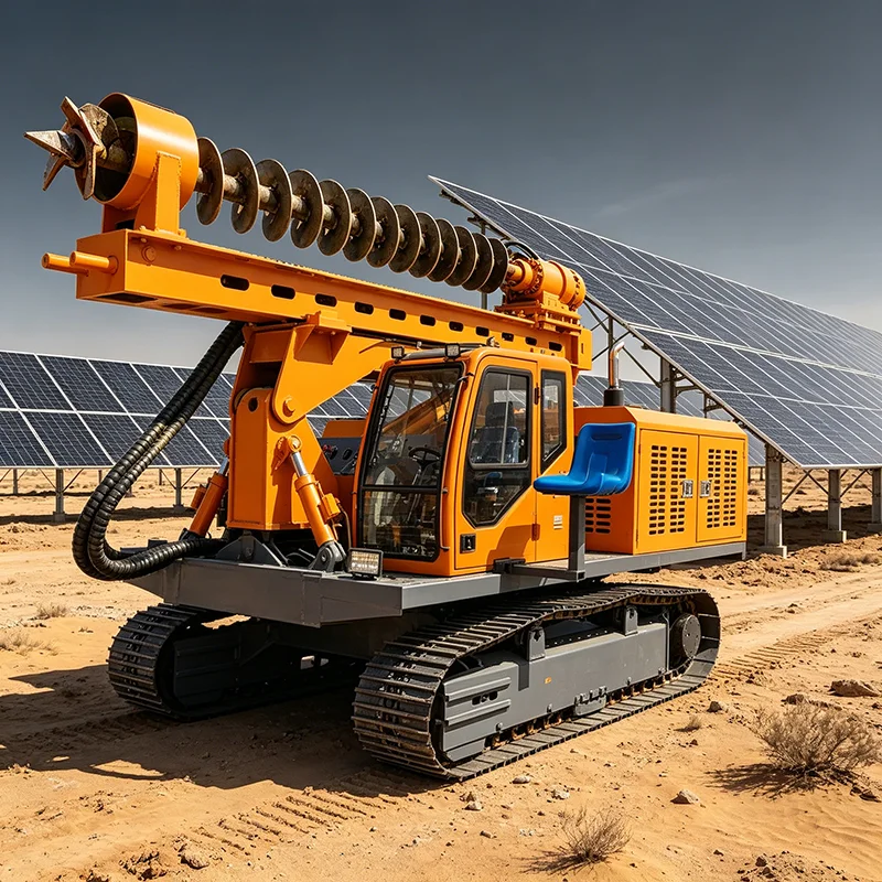 Crawler Type Solar Pile Driver Hydraulic Photovoltaic Ground Screw Drilling Rig for Solar Farm Construction