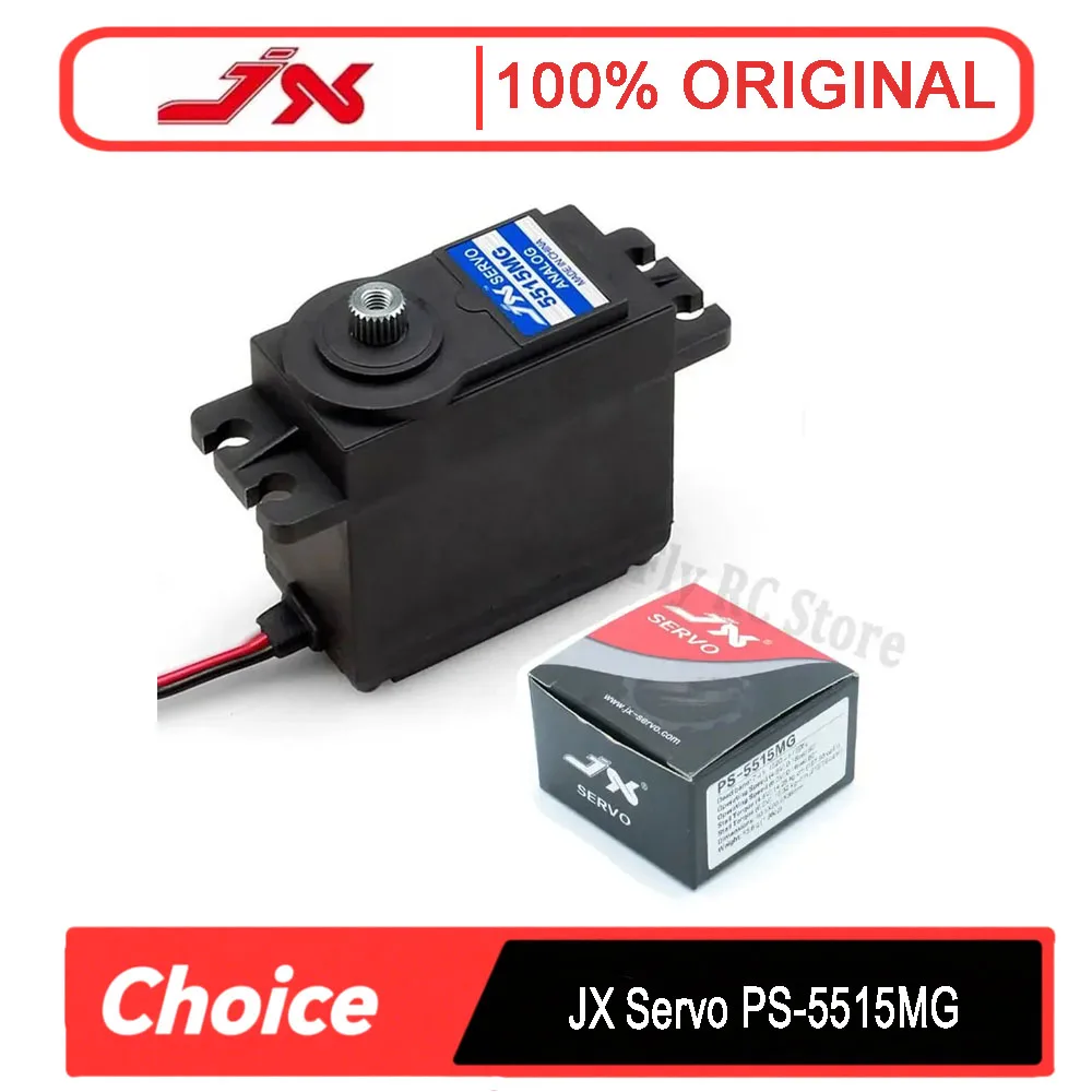 

JX PS-5515MG 60g 15,0kgf・cm@6V Сервопривод с металлической шестерней — высокий крутящий момент для радиоуправляемых автомобилей 1:8/1:10 (рулевые) и самолетов (флоны)