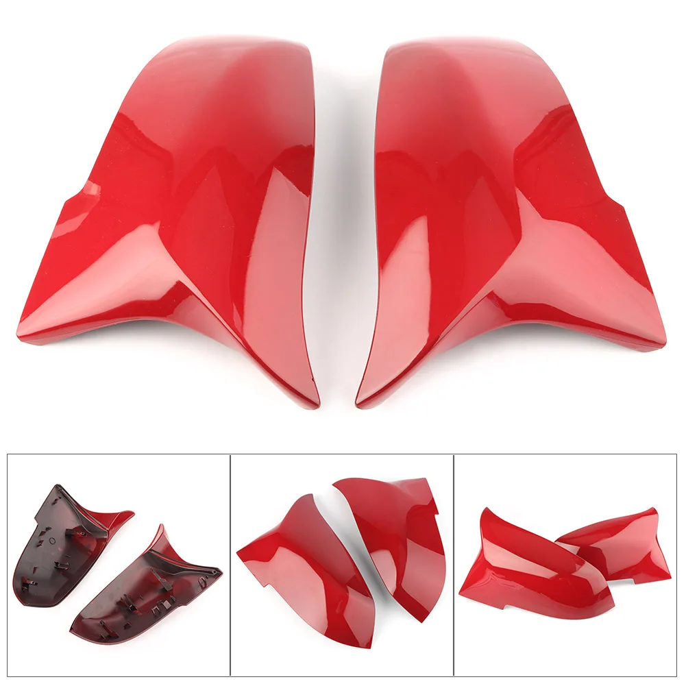 Car Rear View Side Mirror Cover Trim For BMW F30 F31 F32 F35 F36 E84 2014 2015 2016 2017 2018 Red ABS Plastic 2PCS