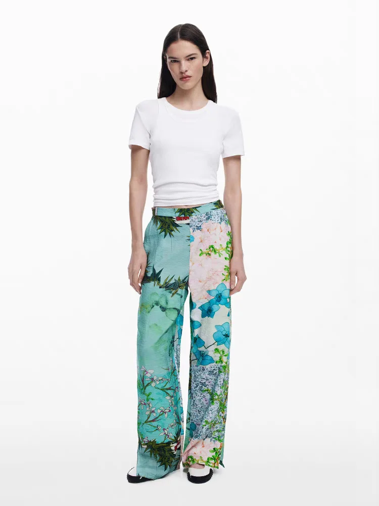 Original order for foreign trade: Spanish positioning printed elastic backwaist casual trousers