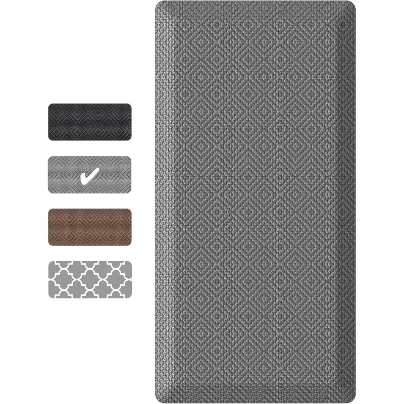 Kitchen mats for Floor, 9/10 inch Thick, Waterproof,Comfort Ergonomic mat for Office, Home, Sink, 20''x39'' Grey Non-Slip Bottom