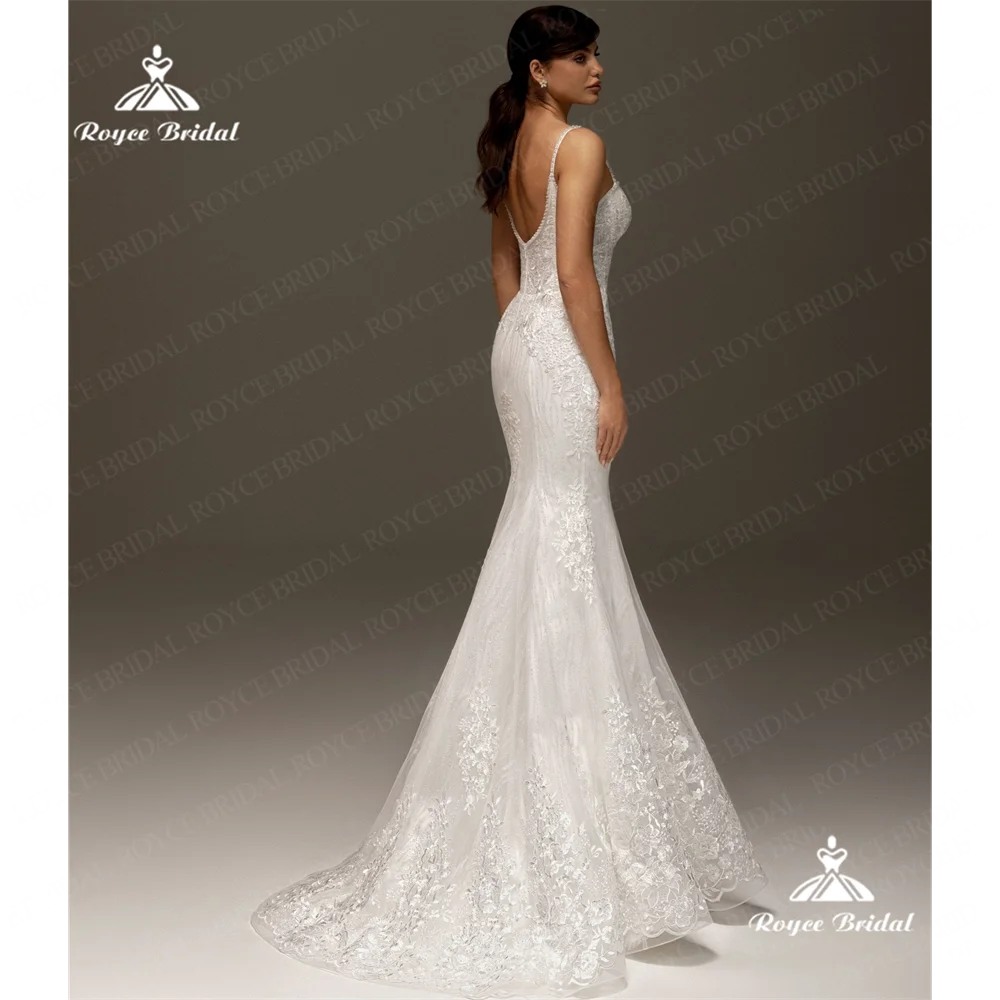 Roycebridal querida sereia vestido de casamento 2025 renda tribunal trem vestido de casamento personalizadovestidos de boda para fiestasvestidos