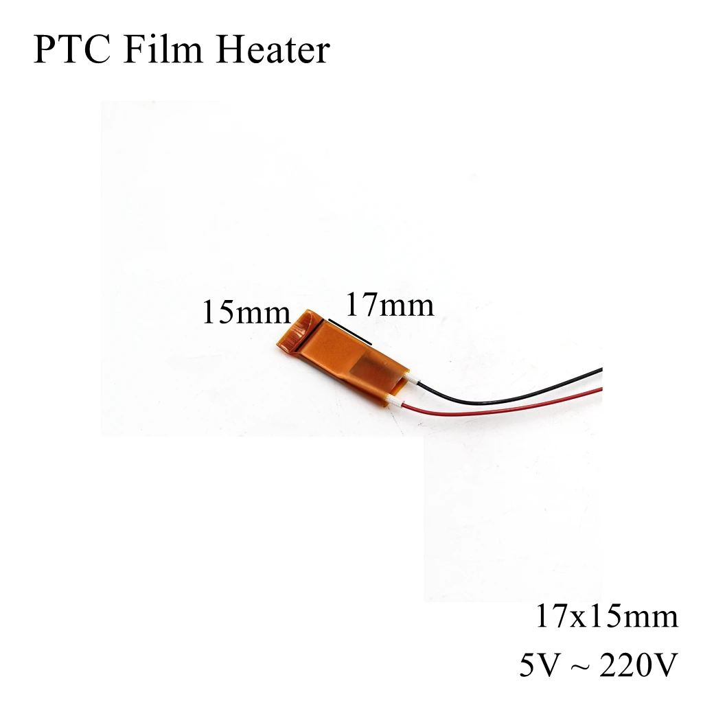 17x15mm 12V 24V 110V 220V PTC Film Heater Element Constant Thermostat Thermistor Ceramic Air Heating Sensor Chip Egg Incubator