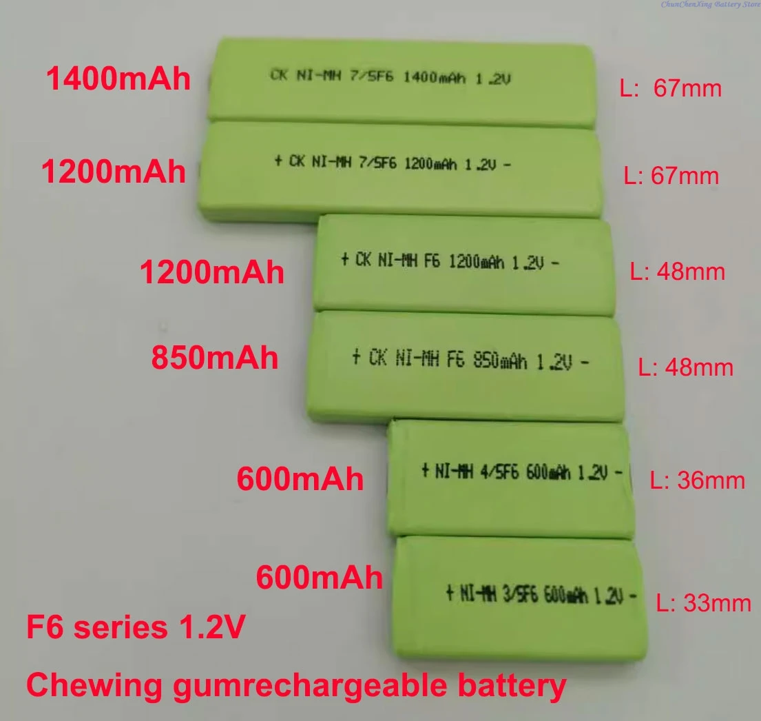ALLCCX 1.2V Chewing gum rechargeable Battery for F6 series, 3/5F6, 4/5F6, 7/5F6