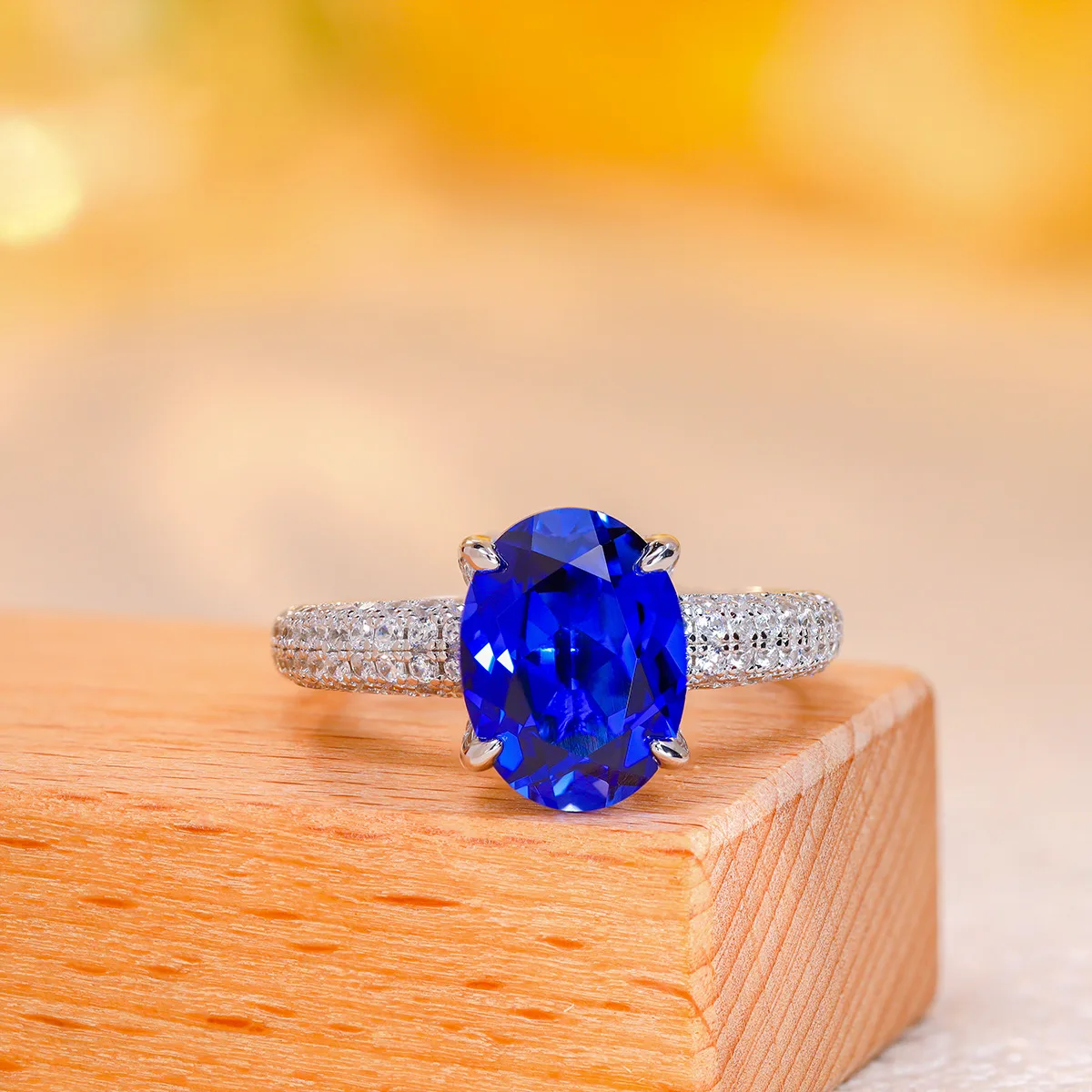 New S925 Sterling Silver Jewelry Fashionable and luxurious Inlaid With 5ct Moissanite Engagement Ring Women's Selected Gift