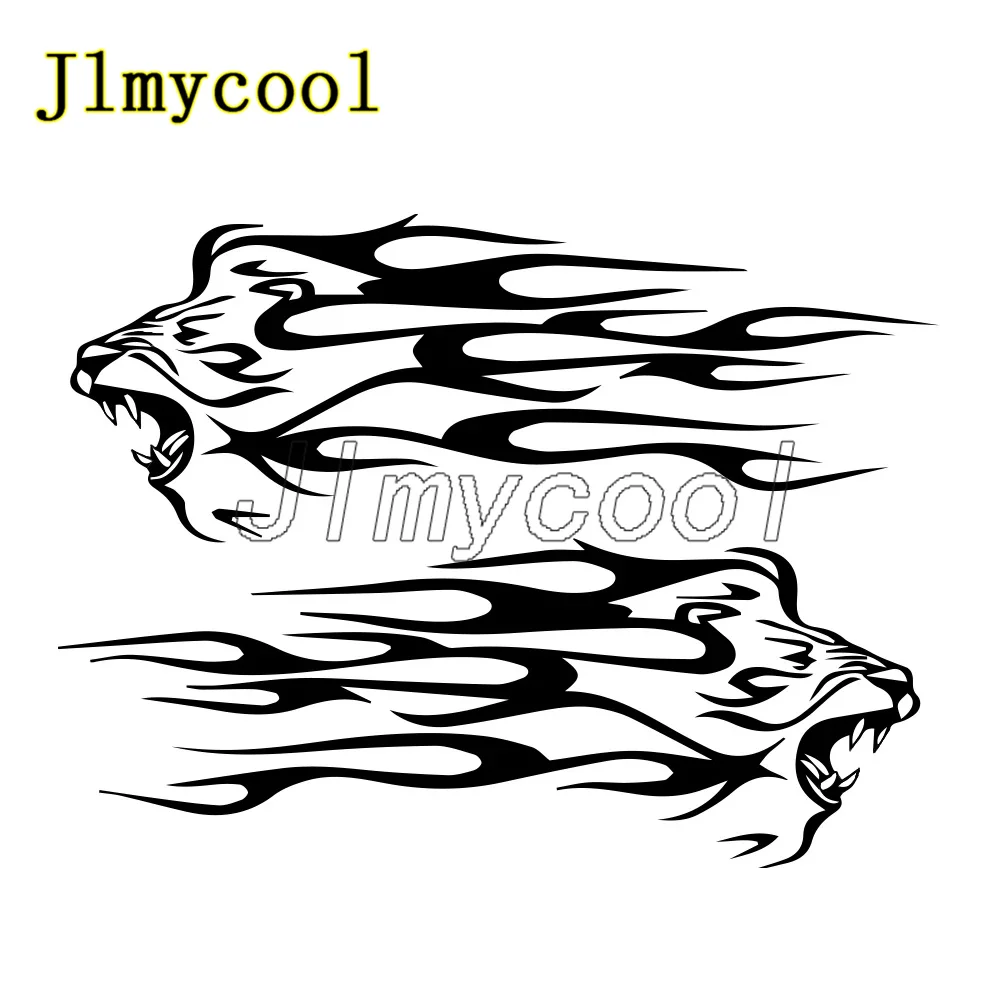 18*13,4 cm Löwenkopf Flammen Vinyl Auto Fenster Stoßstange Aufkleber Mode Motorrad Dekoration Persönlichkeit Kreativität Aufkleber