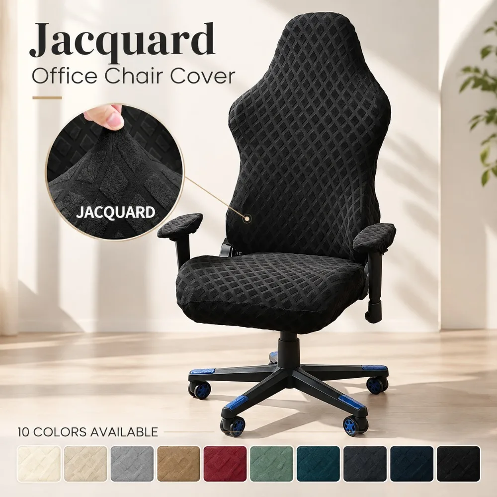 Solid Color Stretch Jacquard Rhombus Gaming Chair Cover Anti Cat Scratch Dust Proof for Internet Cafe Esports Chair