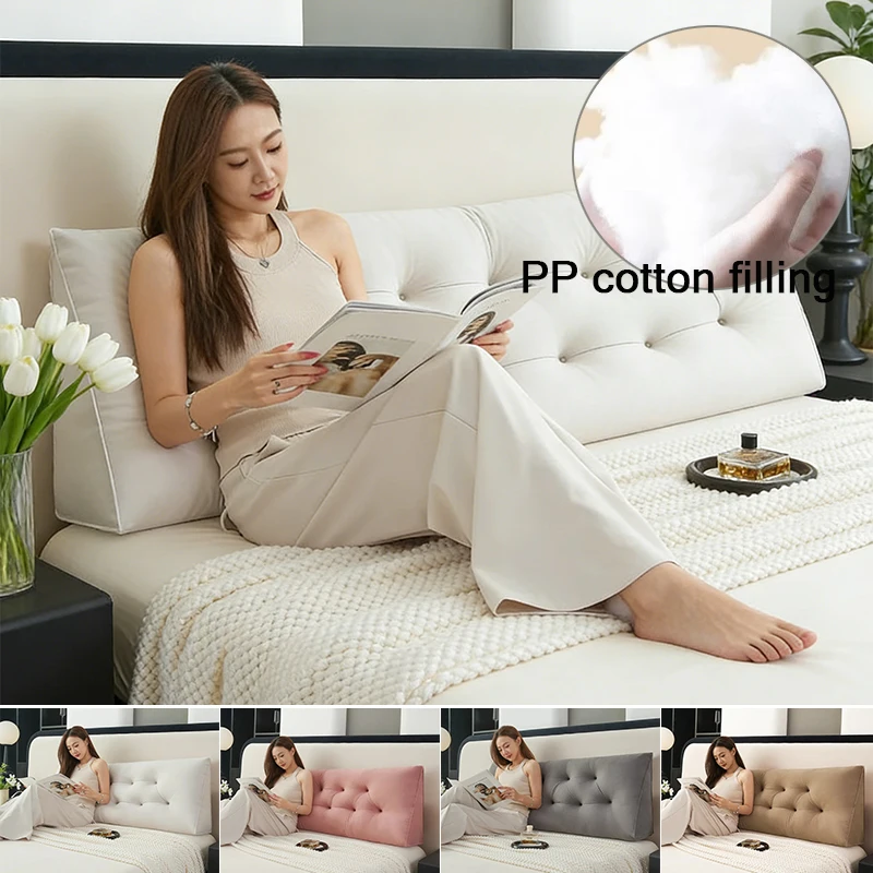 Minimalist Double-Row Cloud Velvet Headboard Cushion,headboard Cushion Skin-Friendly Warm Ergonomic Design, Ideal for Home Use
