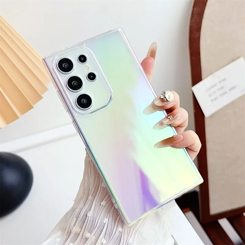 Ultra Thin Laser Dazzling Clear Case For Samsung S25 S24 Ultra S23 FE S22 Plus S21 A55 A54 A53 A52 A51 A35 A34 A32 A16 5G Cover