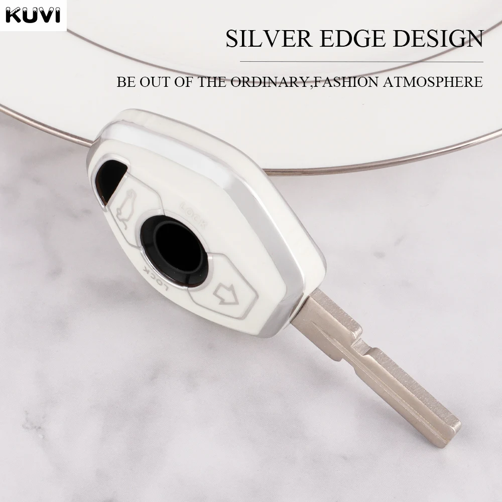 Fashion TPU Car Key Case Cover Shell For BMW EWS X3 X5 Z3 Z4 1 3 5 7 Series E38 E39 E46 3 Buttons Protected Fob Bag Accessories
