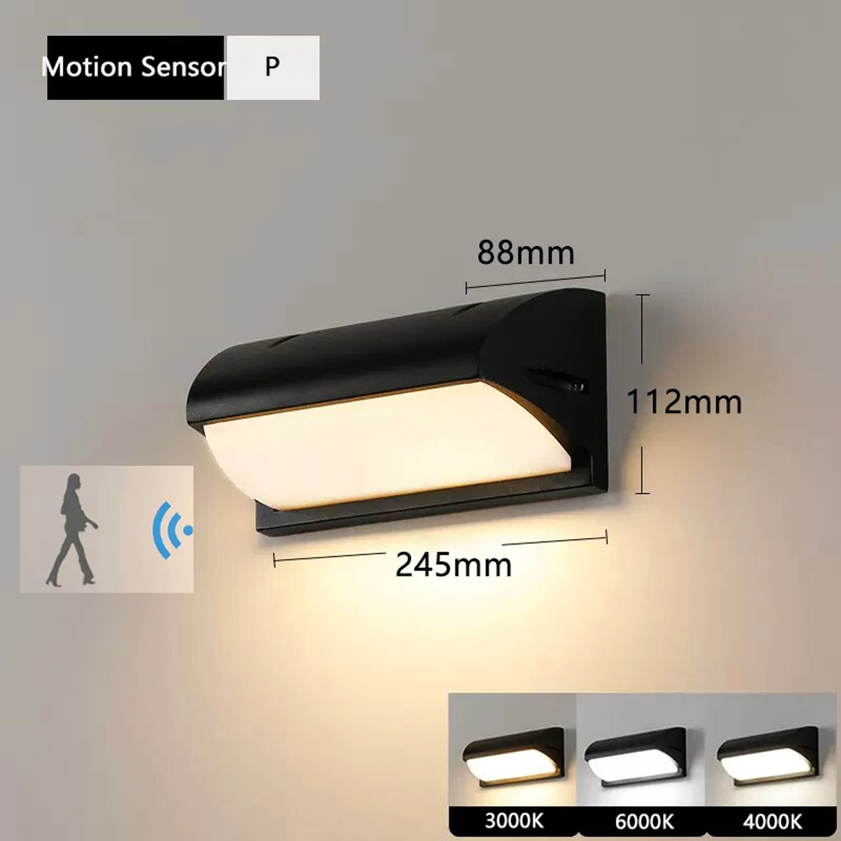 12-20W Waterdichte LED Buiten Wandlamp met Bewegingssensor IP65 voor Veranda Balkon Tuinverlichting AC220V/12 V/24 V