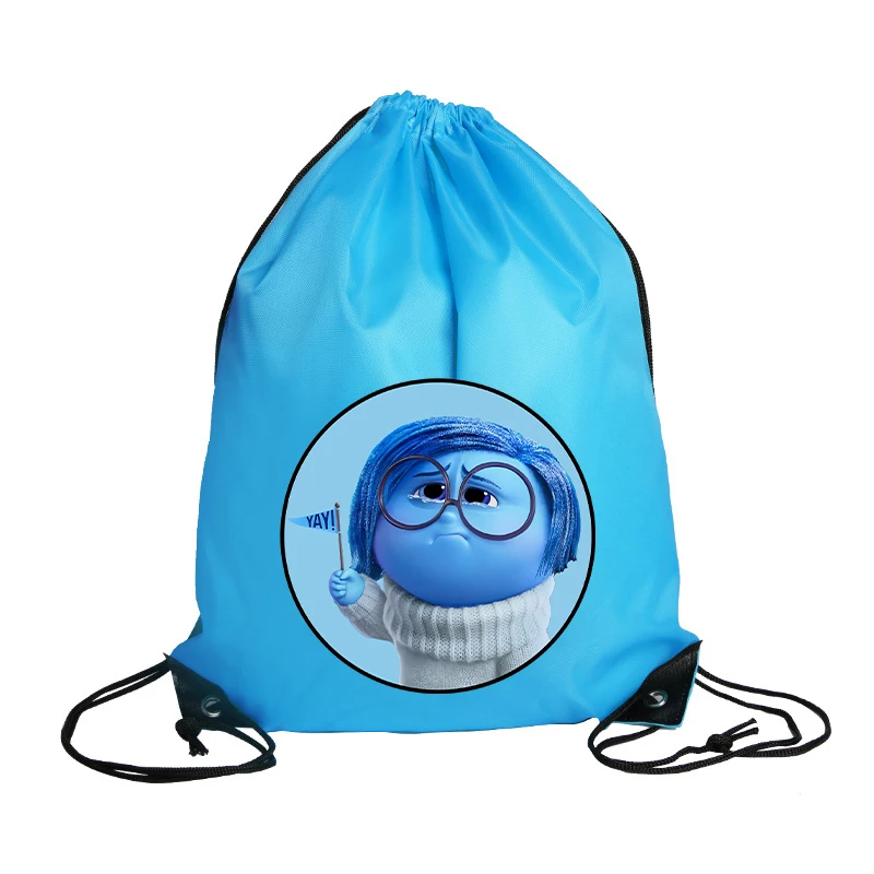 Inside Out 2 Joy Girls Boys Child Cartoon Drawstring Bag Sports Waterproof Backpack Bundle Pocket Terylene Bag Anime Gift