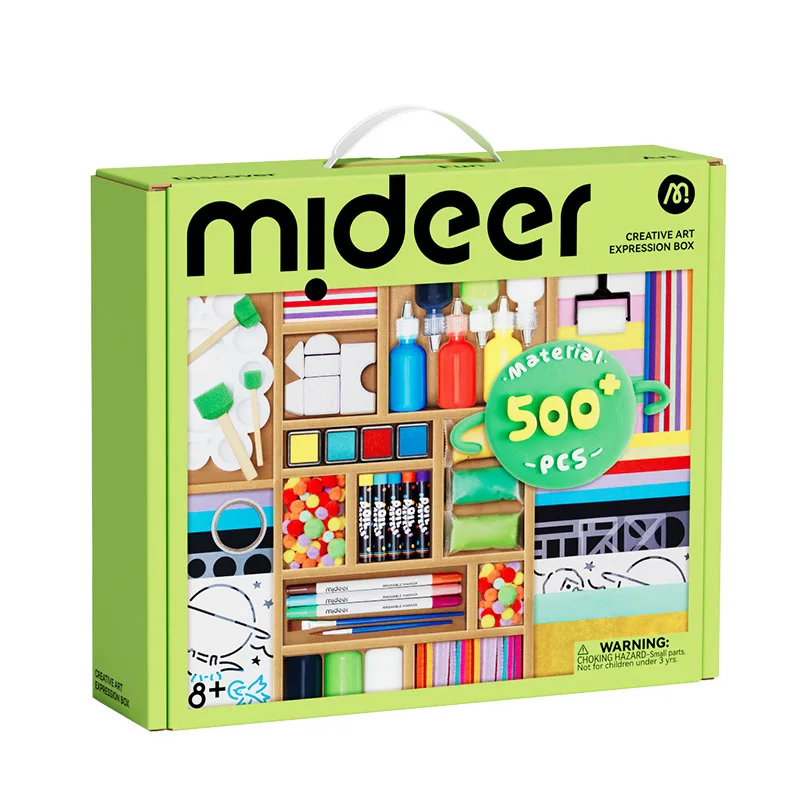 Mideer Caixa de Arte Criativa 20 em 1 Kit de Artesanato Multi-Material Inspira a Criatividade e Habilidades Práticas das Crianças com Atividades DIY Divertidas 8 Anos+