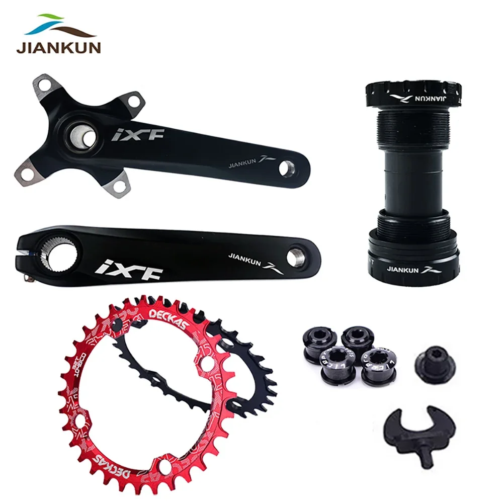 JIANKUN IXF Crankset MTB 104BCD Chainring 170mm Mountain Bike Road Bicycle Chain Ring Cycle Crank Set Screw Bottom Bracket BB