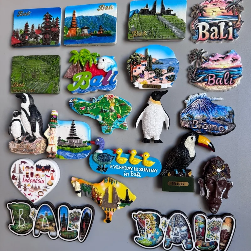 إندونيسيا تذكارية سياحية جاكرتا بالي مغناطيس الثلاجة جبل برومو جزيرة جافا ديكور المنزل