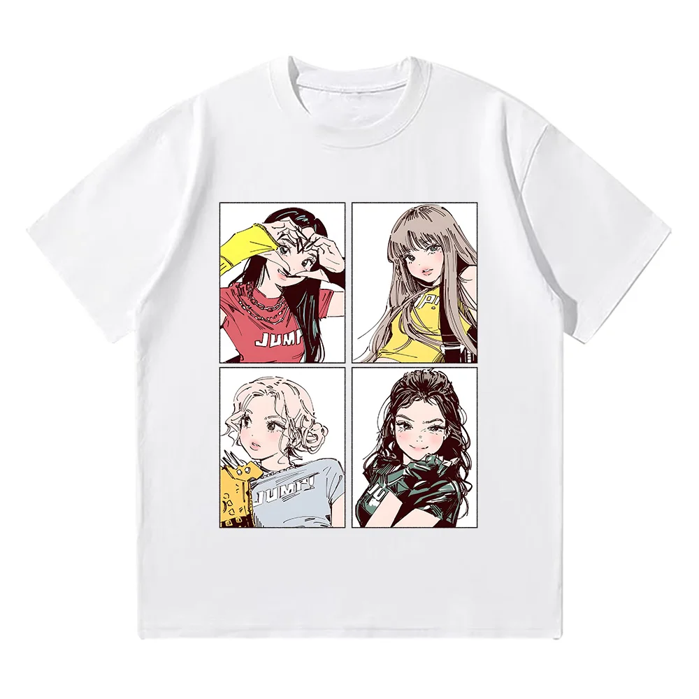 Kpop Girl Fashion Tees Pink Girls Band Clothing Adorable Anime Graphic T Shirts Summer High Quality Cotton Comfortable Y2K Tops image 3