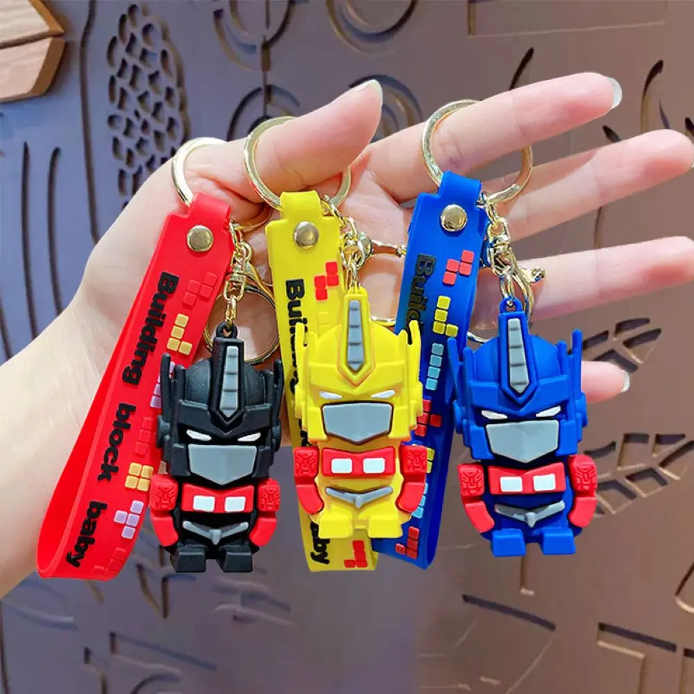 1-3pcs Transformers robot doll Key chain Car pendant Cartoon key chain ring Backpack pendant Creative student gift