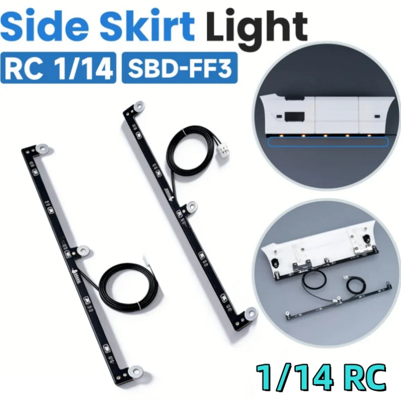 

JUWUBA LED Side Lamp Side Skirt Lights For 1:14 Tamiya RC Truck Car For VOLVO FH16XL 750 4X2 56375 Diy Parts Toys Rc Accessories