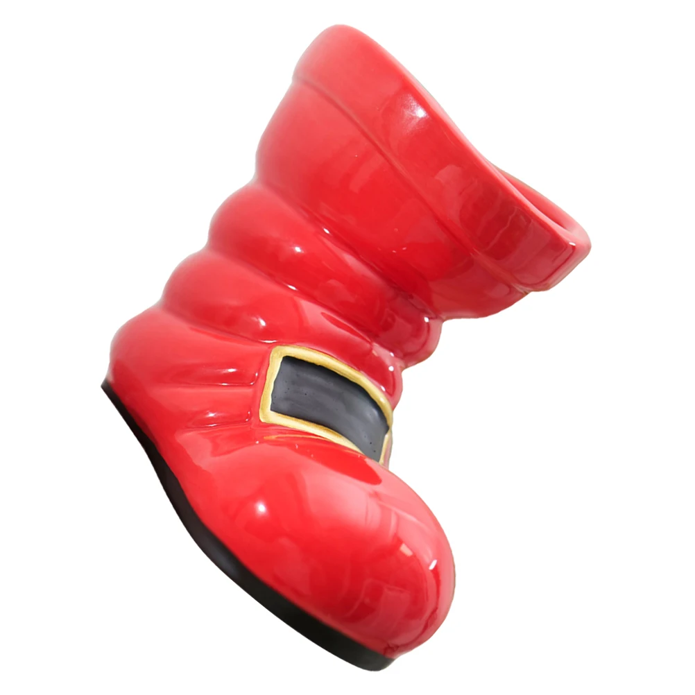 

Santa Boots Flower Vase Ceramic Red Boot Planter Unique Christmas Table Centerpiece Festive Home Decor Festive Santa Planter