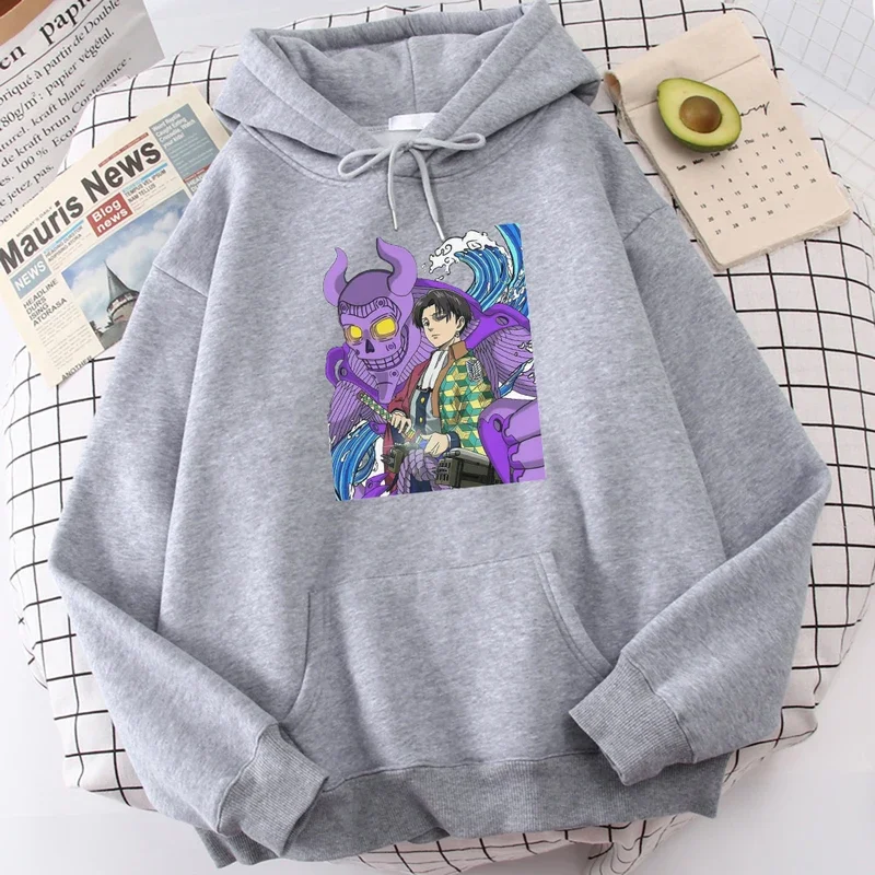 Attack on Titan Cartoons Hoodie Men's Autumn Simplicity Loose Sweatshirts Creativity Character Hoodies Crewneck Pullovers Tops