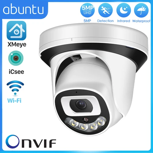 Imagen 1 del producto Cámara IP HD de 5MP, Wi-Fi ONVIF H.265, con ranura para tarjeta SD, alerta de detección de movimiento, cámara de vigilancia de seguridad, Audio de 2 vías ICsee