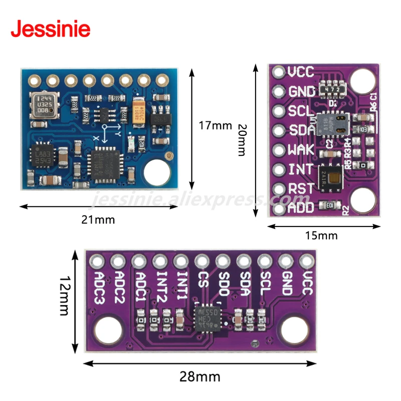 GY-87 10DOF MPU6050 HMC5883L/QMC5883 BMP180 Three-axis LIS3DH MEMS MCU-8118 CCS811+HDC1080 Sensor Module High-resolution