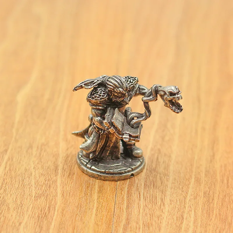 Brass Dwarf Mage Soldier Figurine Table Game Chess Car Decoration Gift Home Decor Decorative Figurines Accessoires Miniatures