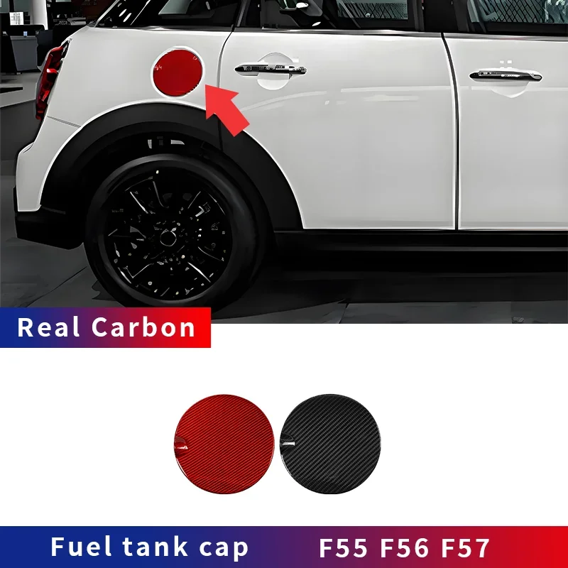 

For MINI F55 F56 F57 Real Dry Carbon Fiber Cooper Gas Tank Fuel Tank Cap Cover Accessories Side Skirt Modify automobile