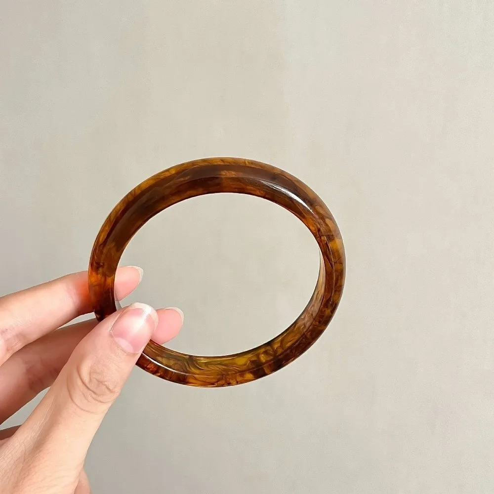 Fashion Muticolor Resin Bracelets Stackable Bohemia Round Bangle Korean Style Wristband Geometric Bracelets Jewelry