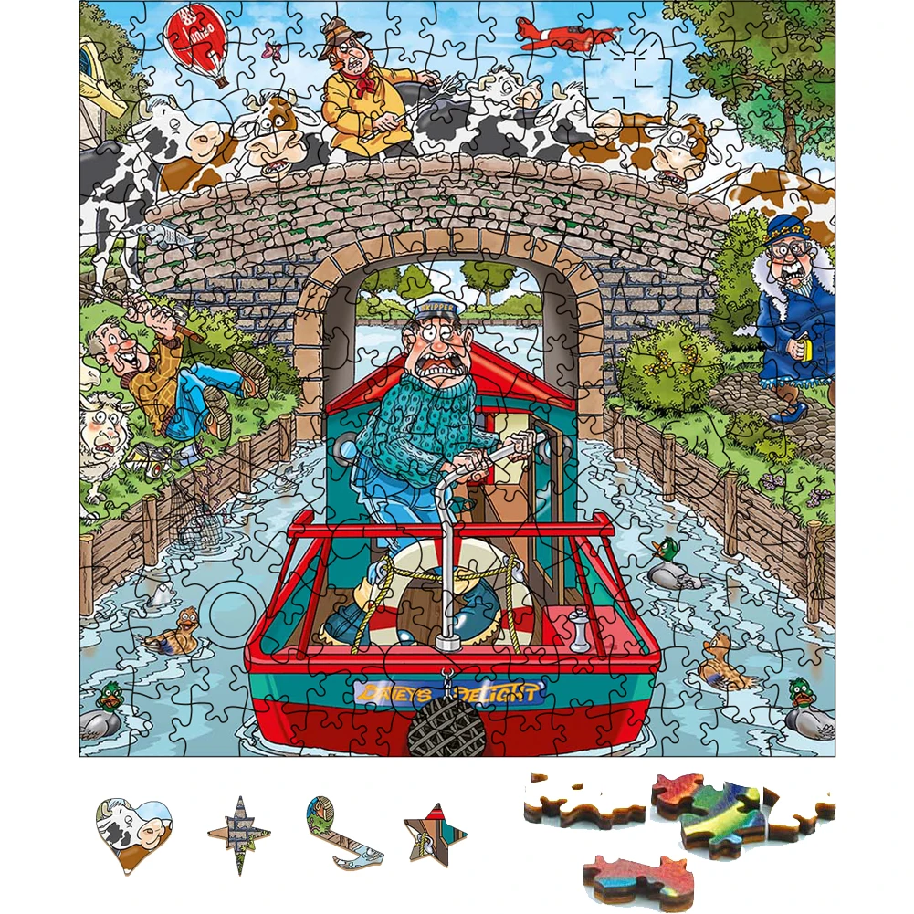 

3D Puzzles Wooden Chaos On The River Jigsaw For Festiva Gifts Wood Puzzles Board Game Wood Scenery Puzzle Toys For Kids