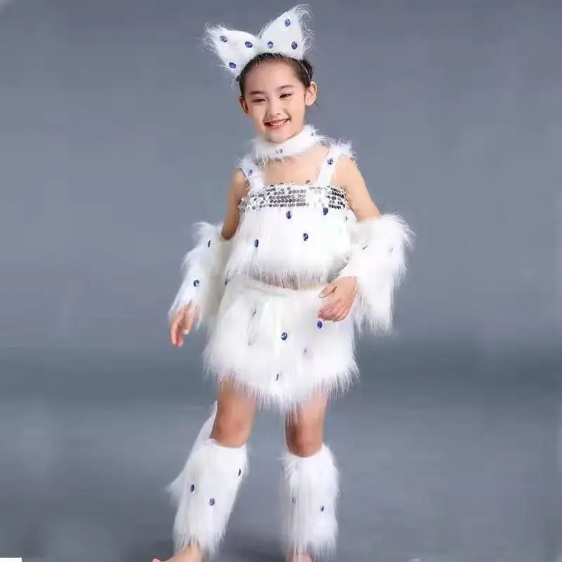 Children Clothing Children Dance Clothing Children Hairy Cartoon Performance Set Cute Performance Dress