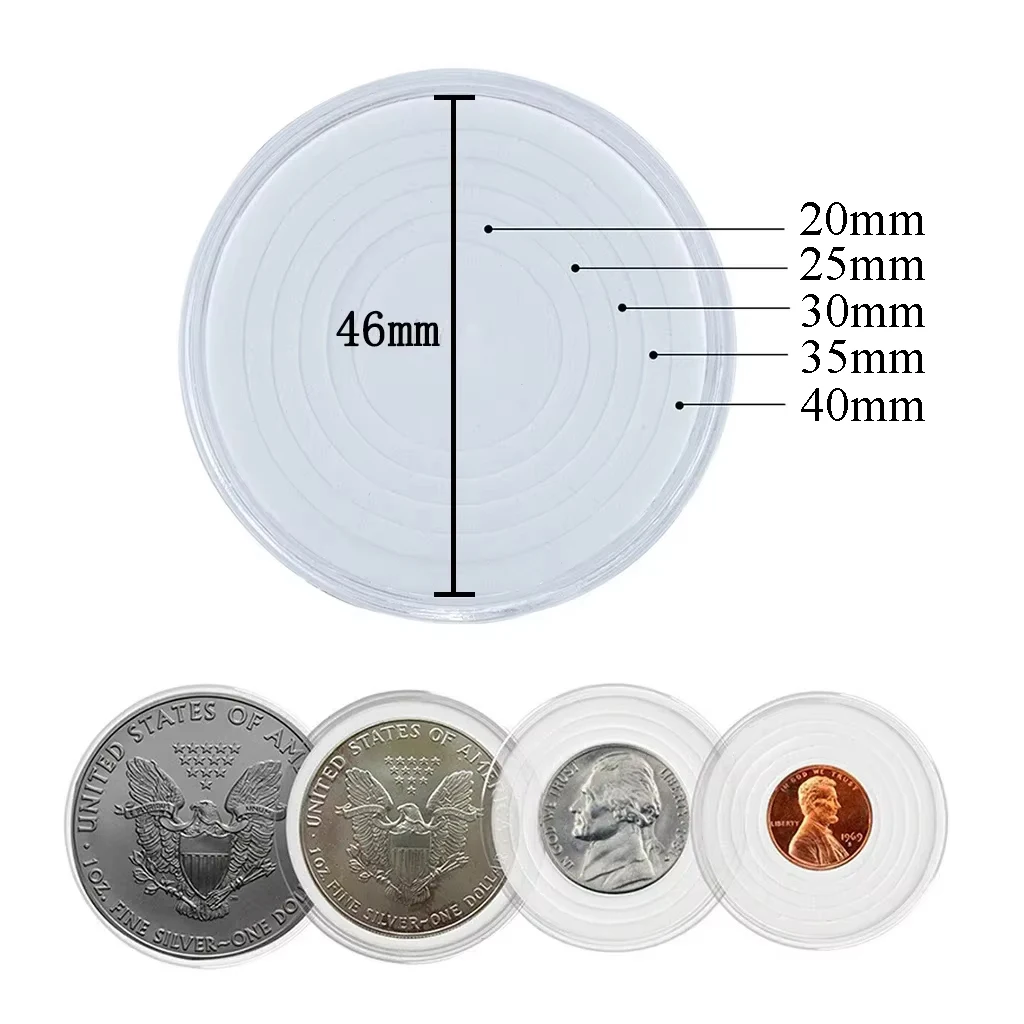 Boîte rangement numismatique + 30 capsules ajustable de diamètre ø46mm - Décoration