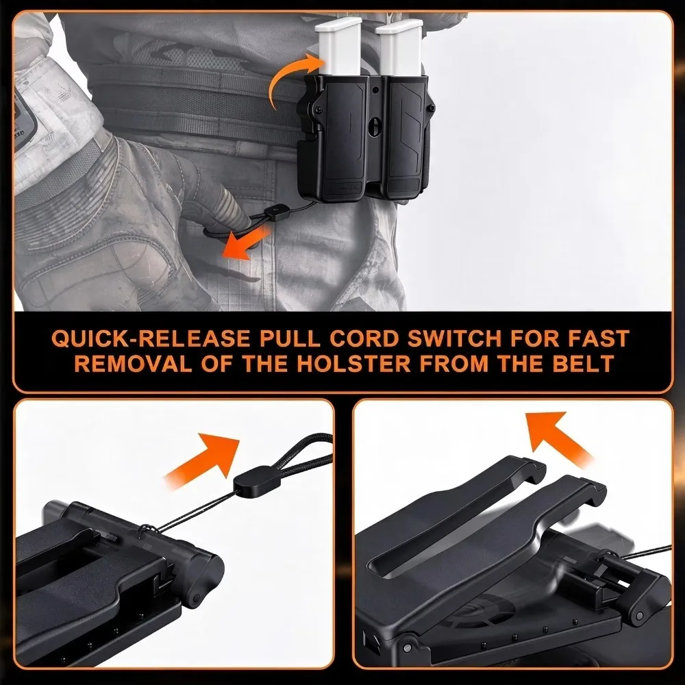 Universal Double Mag Holster Single & Double Stack Universal Magazine Holster Tactical Mag Pouch Hunting Shooting Accessories 3