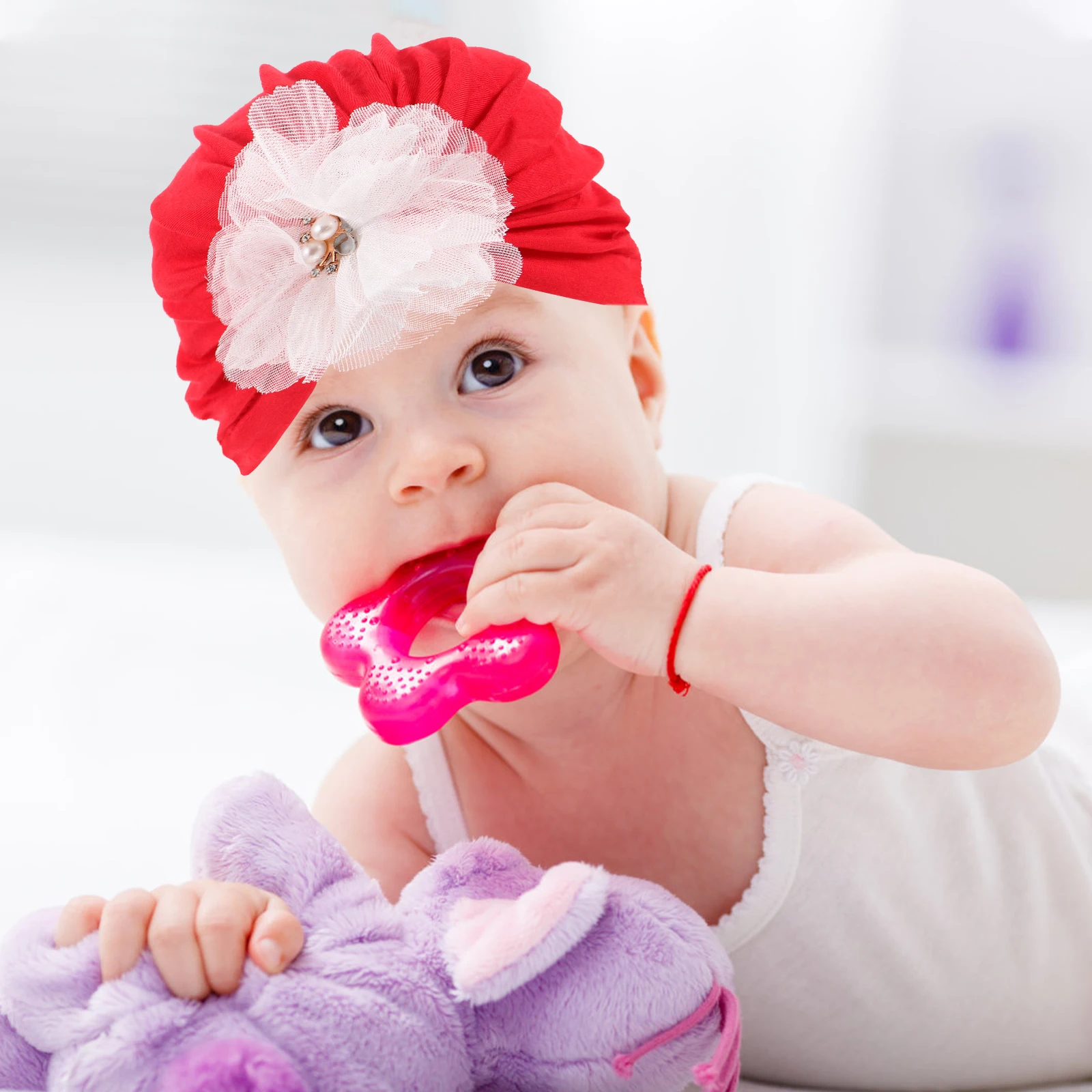 

1 set Cotton Newborn Hat Baby Socks Set Red Infant Cap Girl Children Socks Hats Comfortable Soft Daily Christmas
